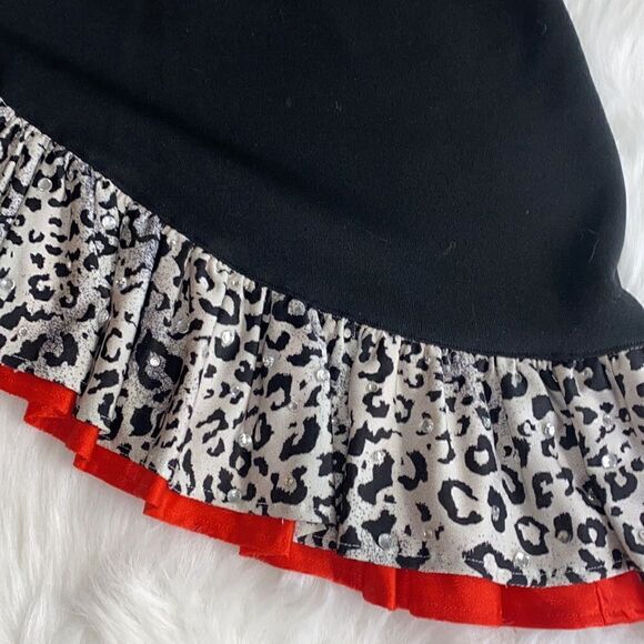 Dance Costume Latin Style Black/Red/White Animal Print Size Small - Picture 3 of 13